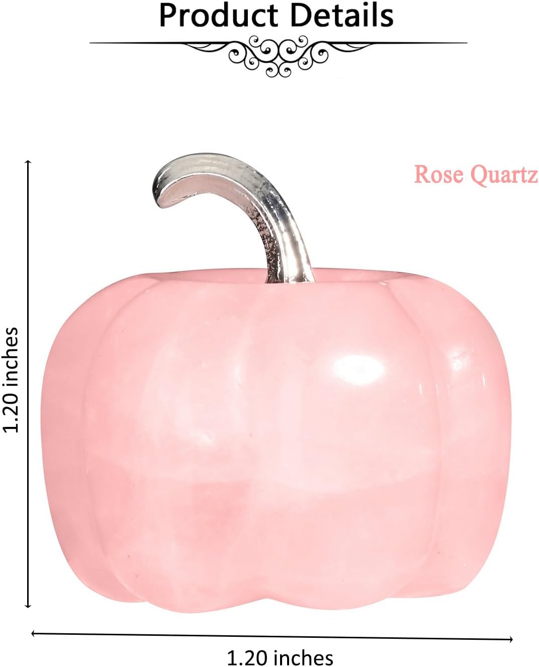 Jovivi Rose Quartz Crystal Pumpkin Figurine, 1.2" Mini Carved Gemstone Pumpkin Statue Decor Healing Stones Decorative Ornaments for Fall Harvest Thanksgiving Halloween Decorations Home Decor