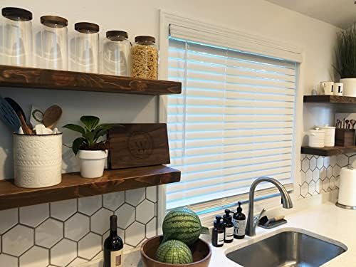 Joel's Antiques 30 Inch Wooden Floating Shelves for Wall - 30x8x2 in - Made of Natural Wood - Heavy Duty Rustic Wall Shelves - Made in USA - Perfect for Living Room, Kitchen - Mocha