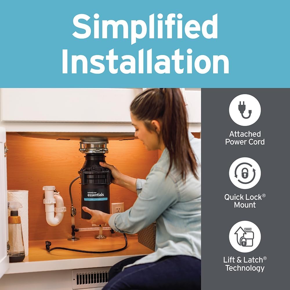 InSinkErator ES30 W/C 1/3 HP Motor Continuous Feed Kitchen Garbage Disposal with Power Cord