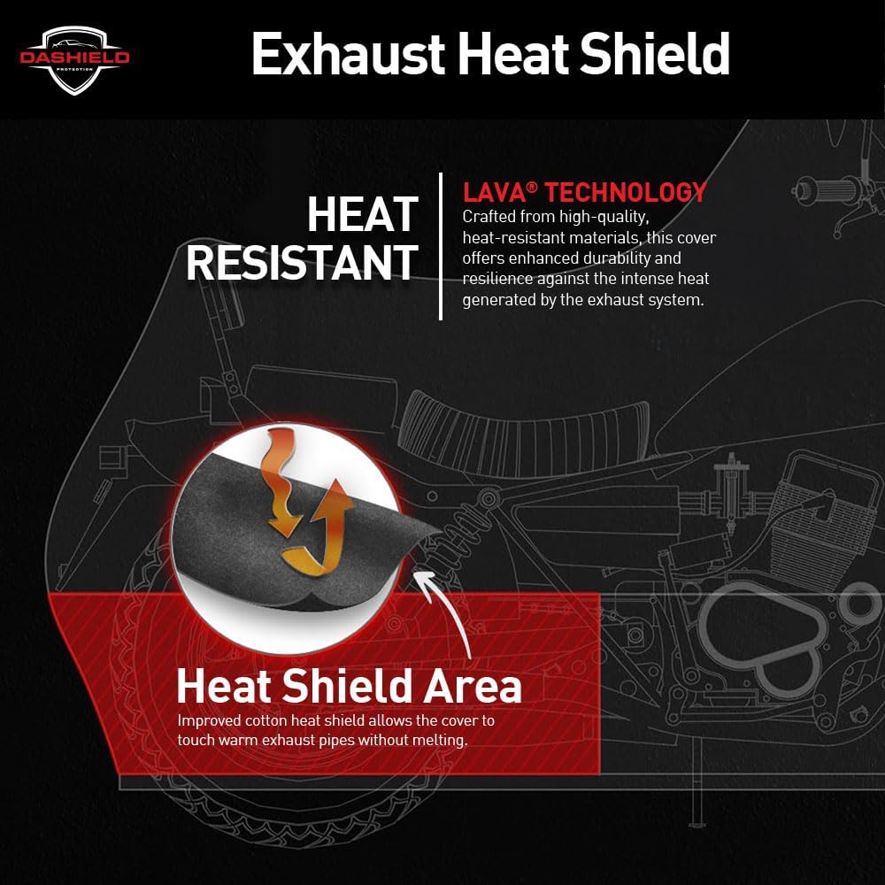 Ultimum Series Motorcycle Cover Waterproof All Weather Protection Universal Heavy Duty Night Reflector with Lock-Holes Compatible with Suzuki Harley Davidson Kawasaki Yamaha Honda Blue Large