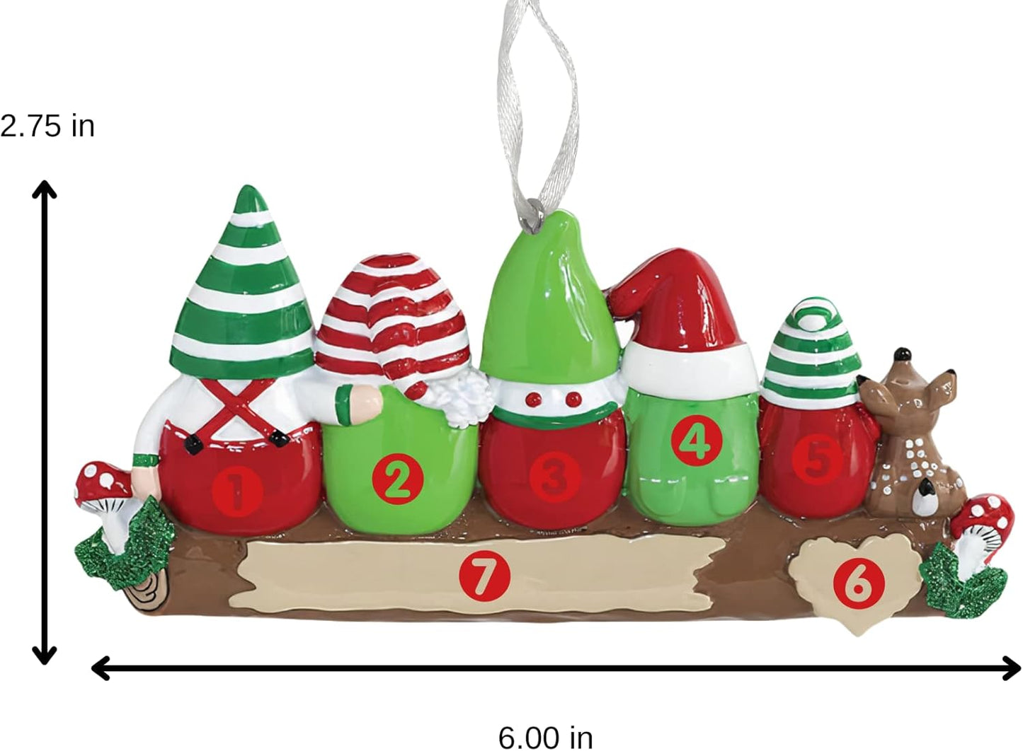 2025 Family Christmas Ornament – Personalized Ornament for Families – Custom Gnome Family Ornament – Holiday Tree Decoration Keepsake Gift (Family 5)