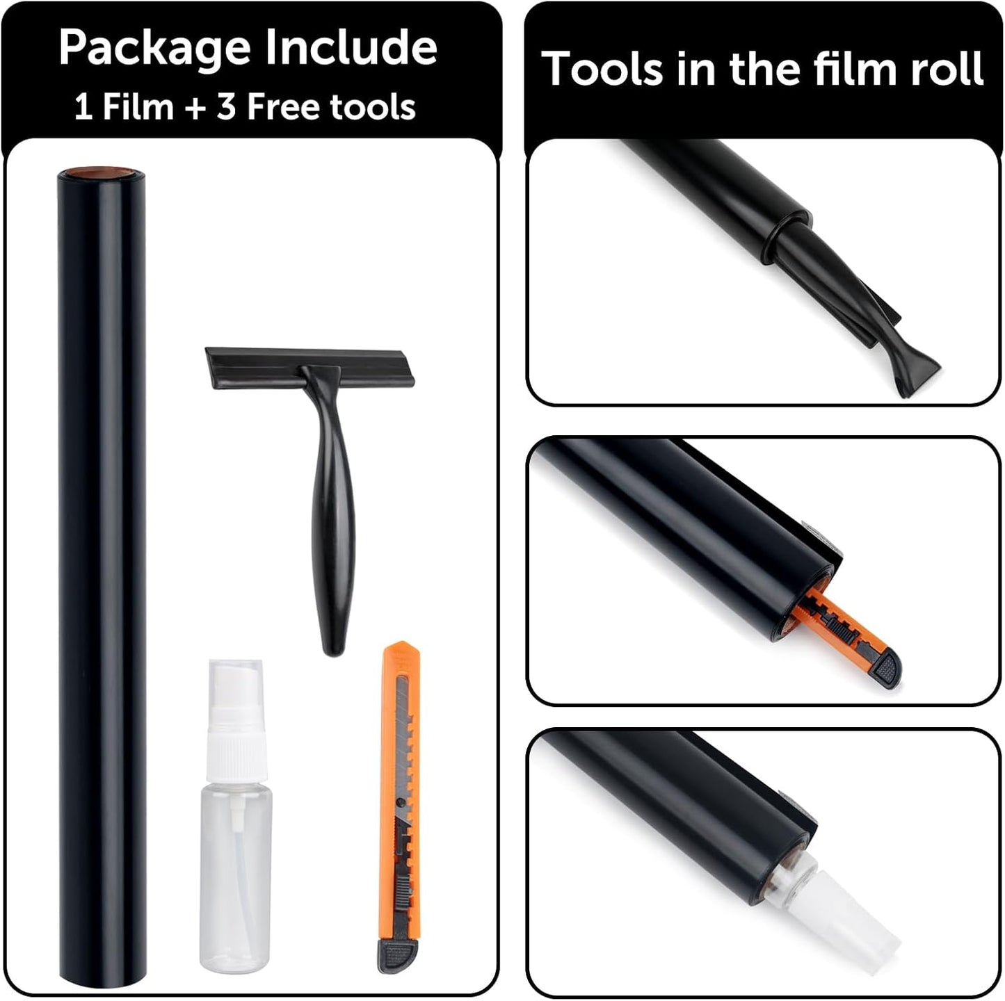 HIDBEA Mirror Blackout Window Film,100% Light Blocking Room Darkening Window Privacy Film,Mirror Glass Window Film Heat Control,Removable Window Cover Tint for Day Sleep(Mirror Black,35.4in x 6.5ft)