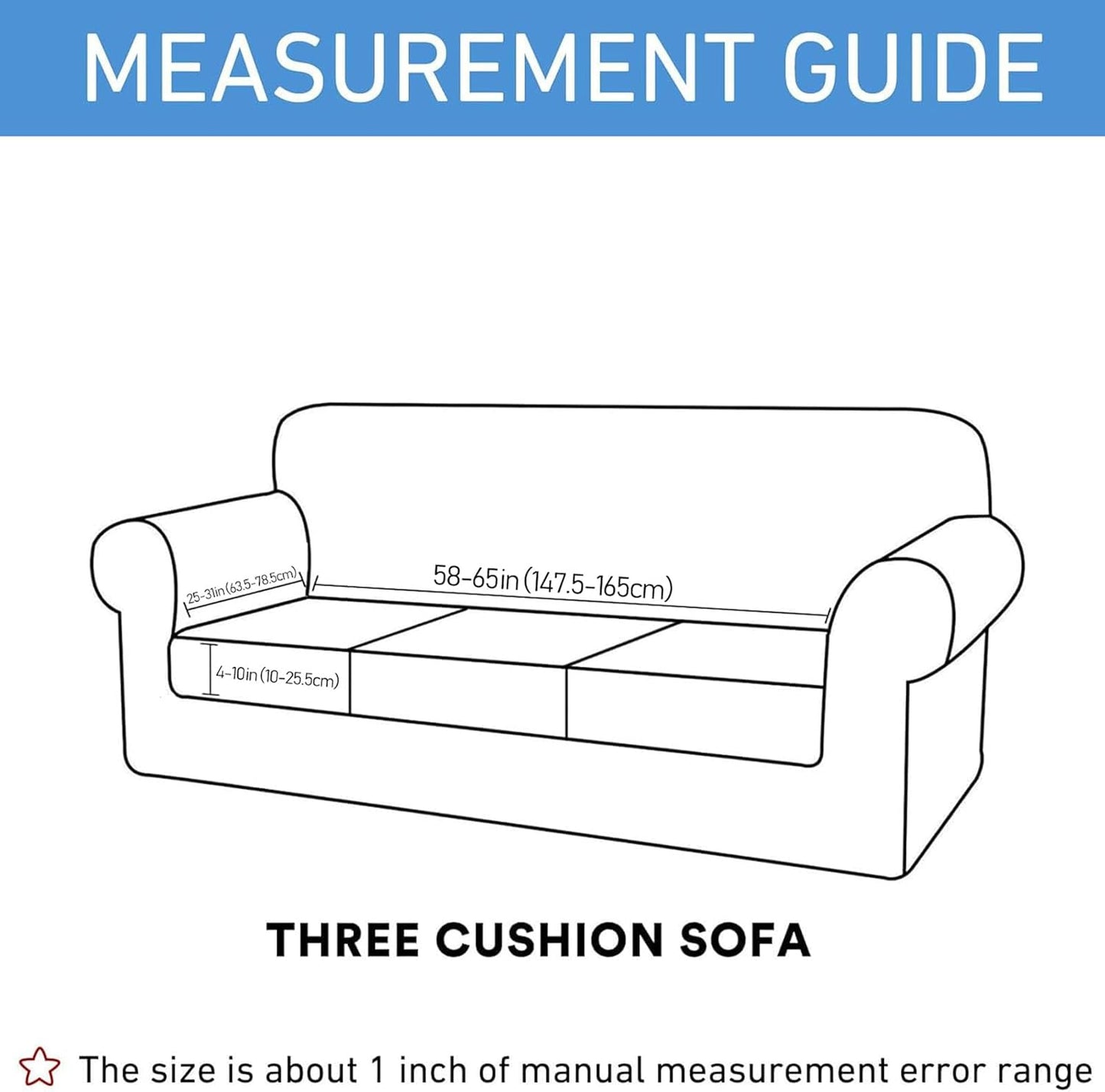 hyha Waterproof Couch Cushion Covers, Stretch Sofa Couch Seat Slipcover for Dog Washable, Non-Slip Waterproof Outdoor Cushion Covers for Patio Furniture Replacement (1 Piece for Large, Black)