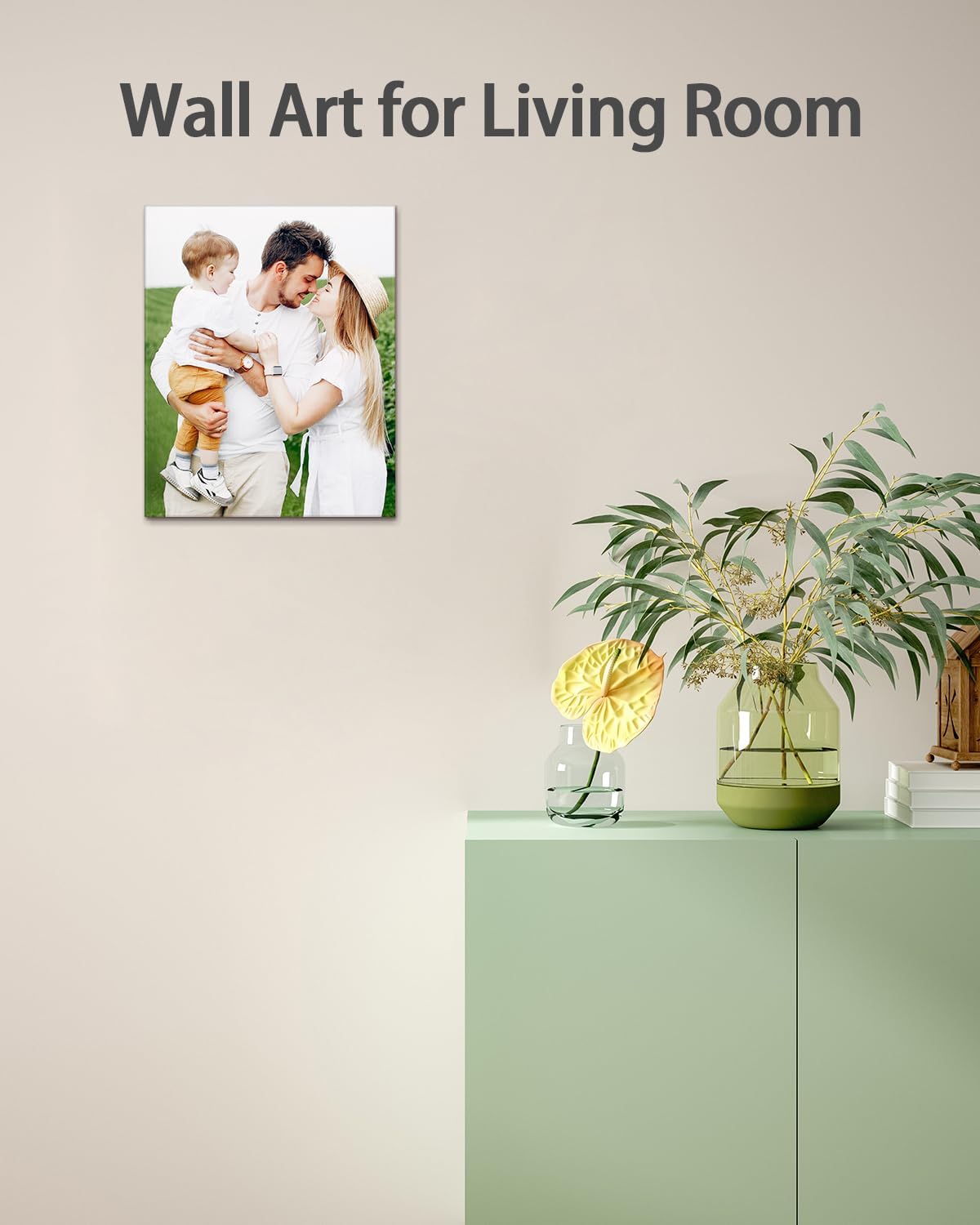 Personalized Custom Canvas Wall Art, Custom Canvas Prints with Your Photos for Living Room, Bedroom, Wedding Pet Baby Family Photo Framed Wall Art, Customized Photo Gift for Family,Friend,Lover,Pet