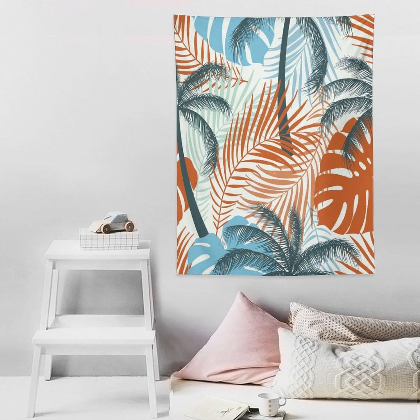 ICMOLYYENLO Palm Leaf Tapestry Wall Hanging, Tropical Leaves Plant Jungle Green Hawaiian Art Home Decor for Guest Bedroom Living Room Dormitory 40x60 Inch