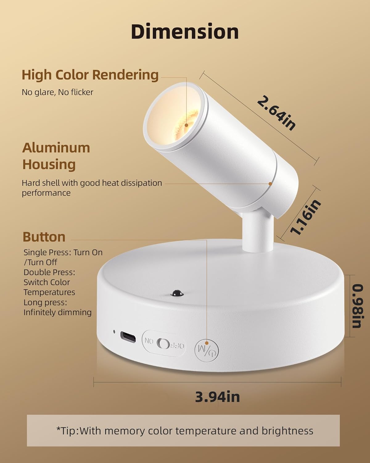 EZVALO Spot Lights Indoor,5500mAh Rechargeable Picture Lights with Remote,Wireless Mini Art Accent Spot Lights with Timer&Dimmable, 3CCT, Uplights Indoor for Plants,Display,Artwork(2Pack-White)