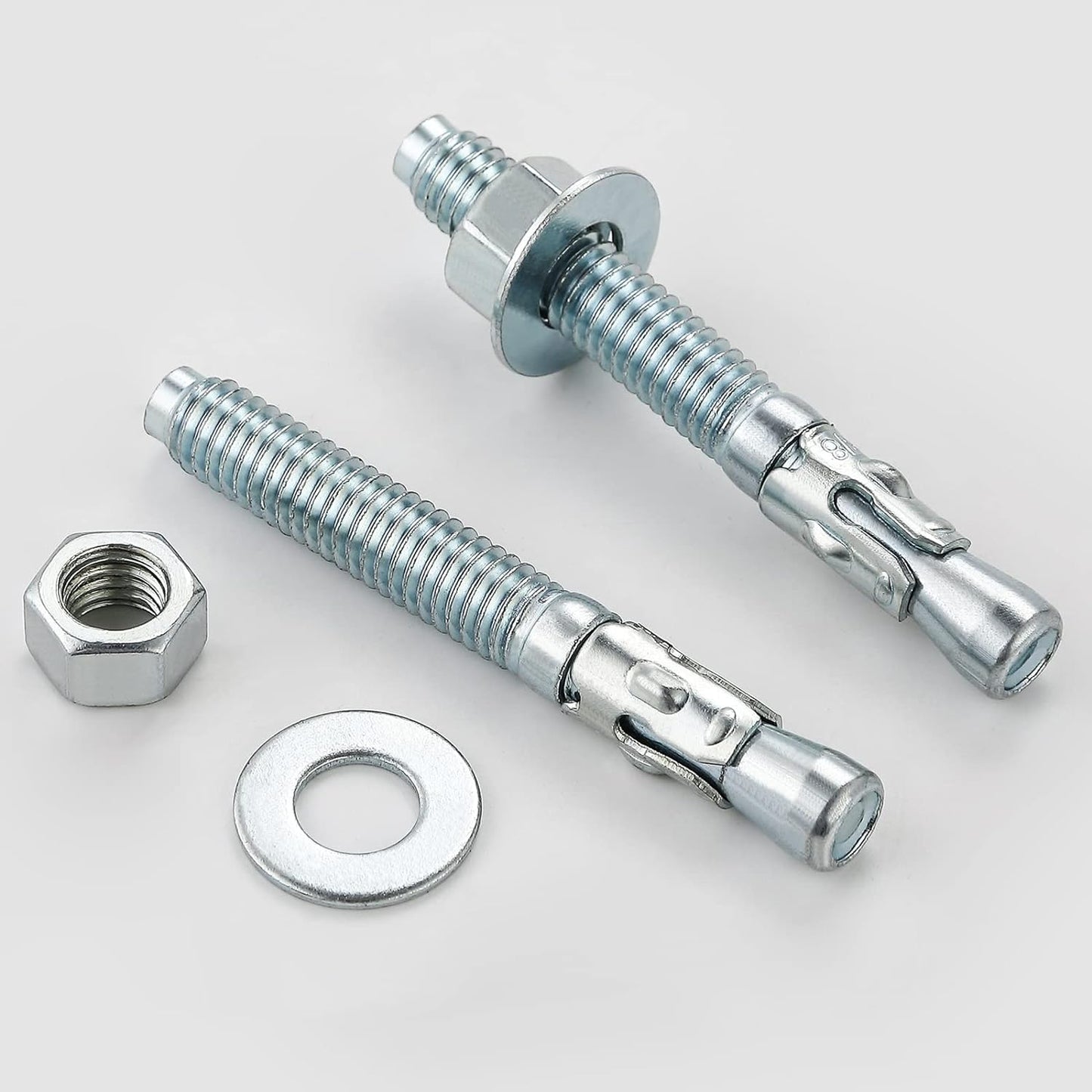 1/4x3-1/4" 10Pcs Inch Standard Fasteners for Heavy-Duty Zinc Wedge Anchors for Cement and Concrete
