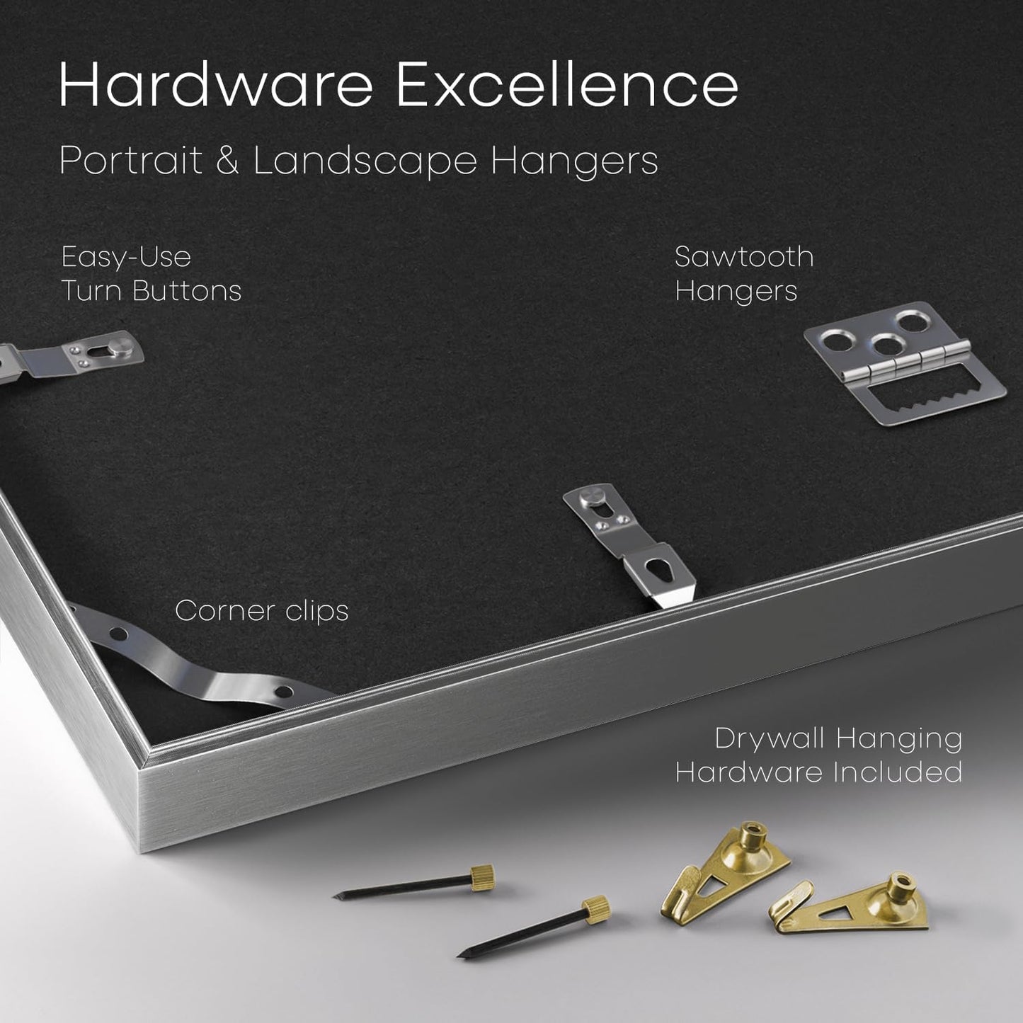 Homeforia 5x7 Picture Frame Silver, High End Metal 5 x 7 Silver Frames with Mat 4 x 6 Print, 5by7 Desk Frame Matted to 4x6 inch Photo, 5 by 7 Wall or Tabletop Frame, Tempered Glass, Wall Kit, Set of 1