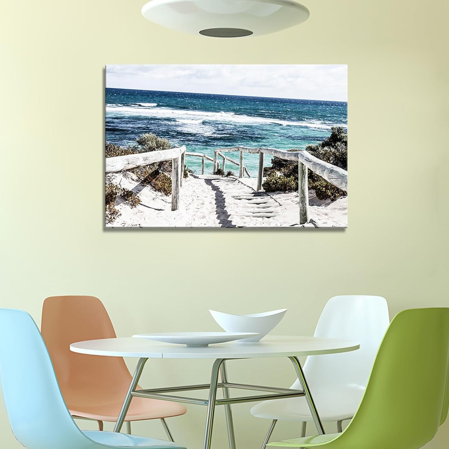 DZL Art S74281 Rottnest Island Beach Seascape Painting Sea Nature Pictures Wall Art Canvas Prints Painting Ready to Hang for Living Room Bedroom Decor Office Wall Decor Home Decoration