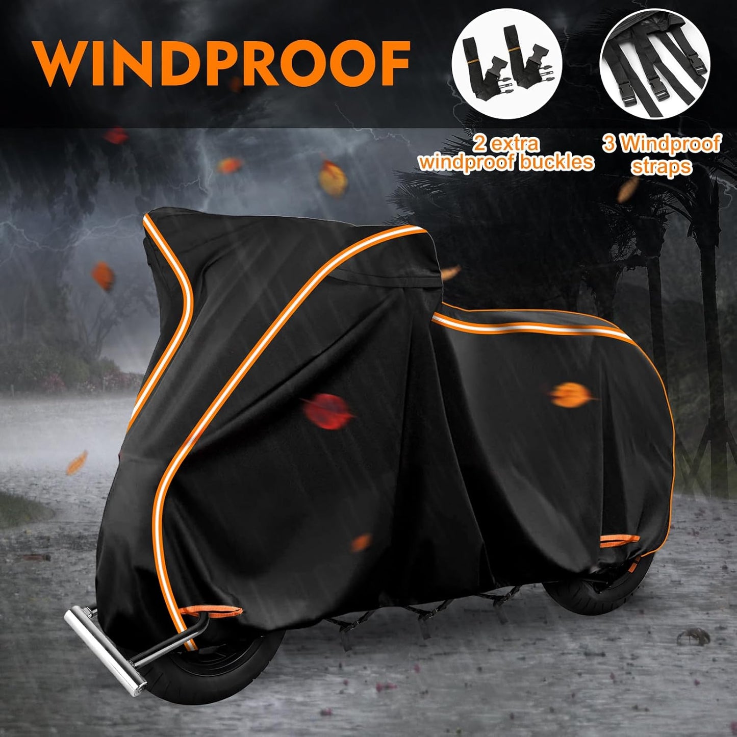 420D Waterproof Motorcycle Cover for Vespa GTV, Vespa GTS (300cc HPE,Super 300cc HPE,Super Sport 300cc HPE,Super TECH 300cc HPE), Outdoor Bike Cover Windproof Heavy Duty Waterproof Protection