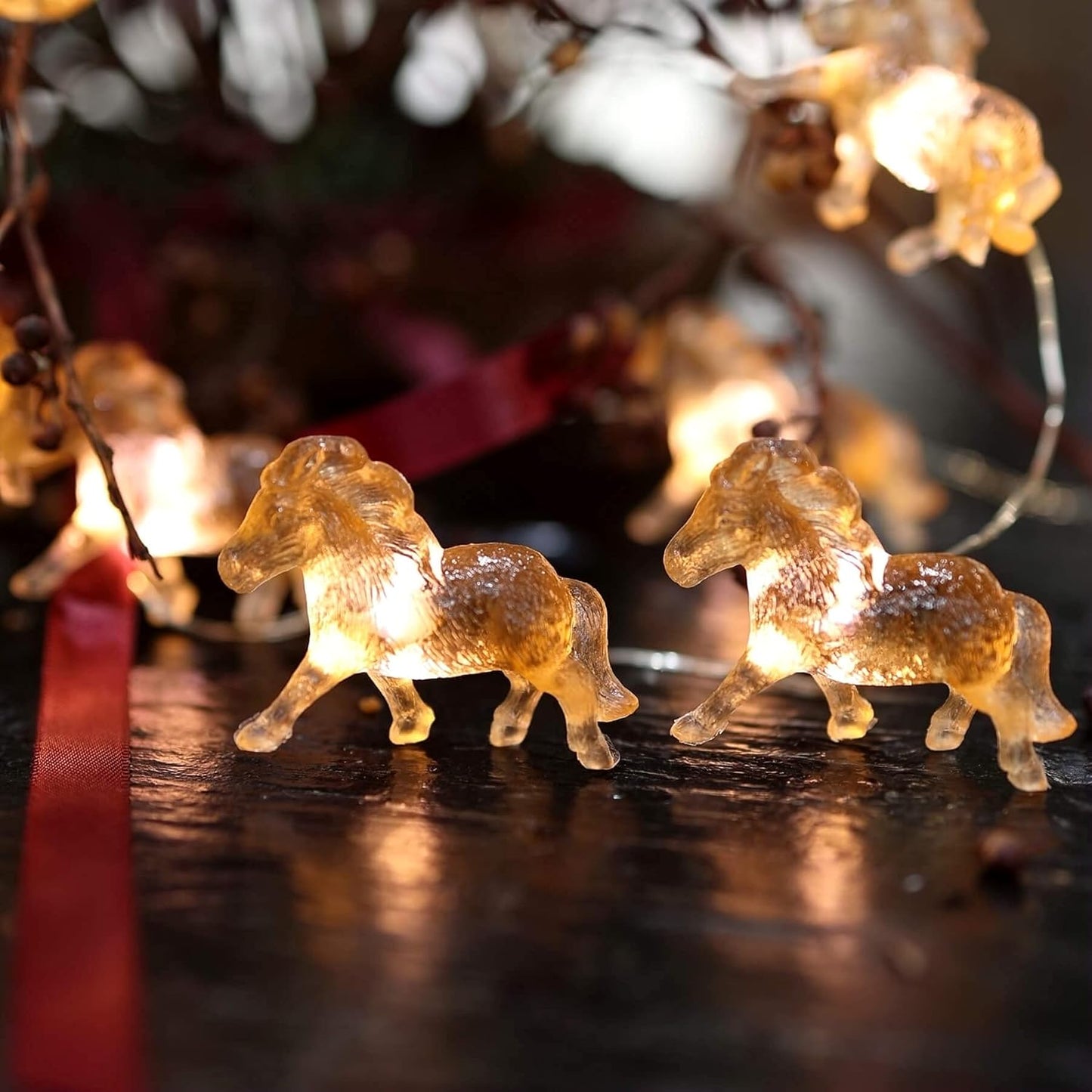 Cute Decorative Lights Fairy String Light Horse Gifts for Women Novelty Pony Lights 20LEDs 8ft USB Plug in or Battery Operated for Bedroom Birthday Room Xmas Thanksgiving Decor