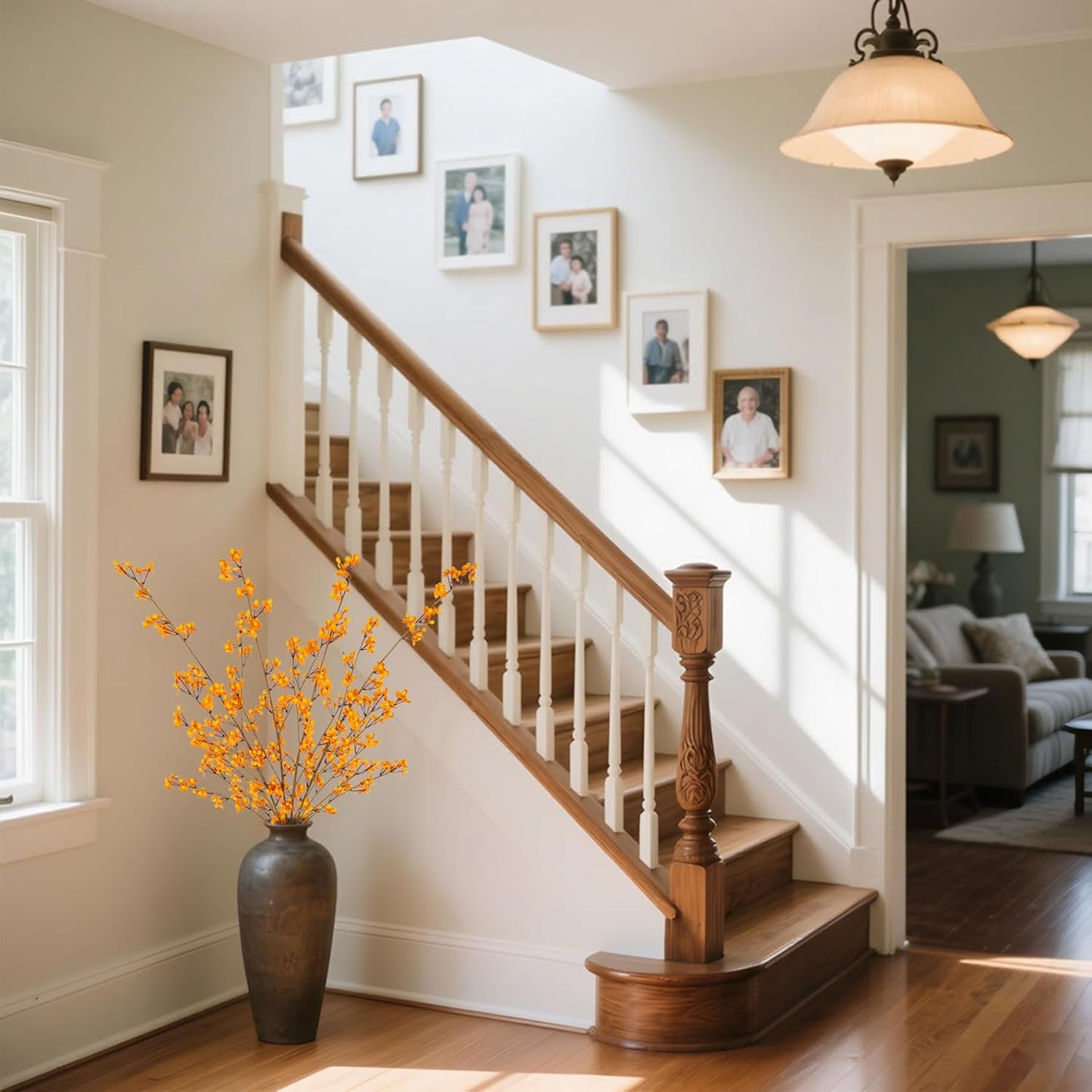 4Pcs Fake Flowers Blossom Branches Artificial Flowers for Indoor Decor, Faux Long Stem Realistic Indoor Plants for Vase Wedding Home Office Bedroom Party Table Centerpieces Decor