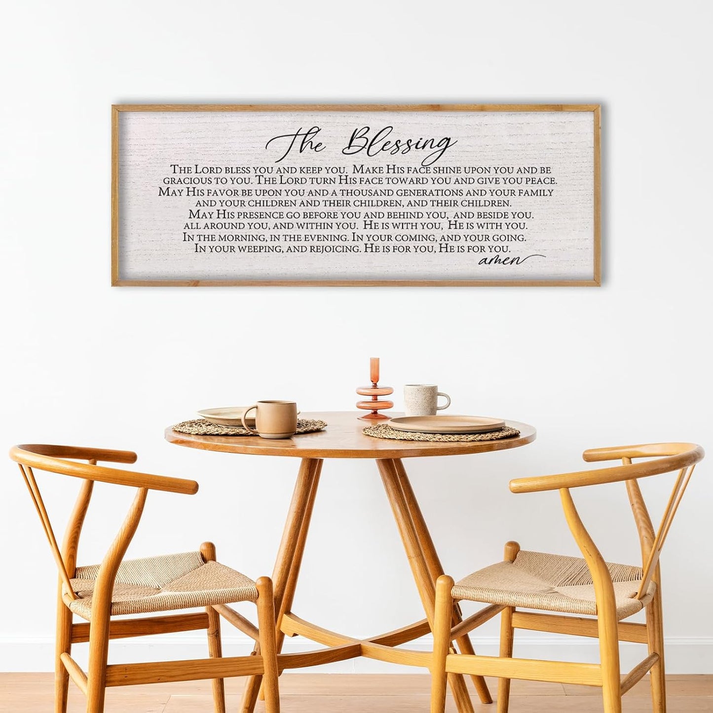 LuZhiQiang The Blessing Christian Song Lyrics Wall Decor 40''×15'' Scripture May The Lord Bless You Bible Verse Wall Art Sign (Wood)