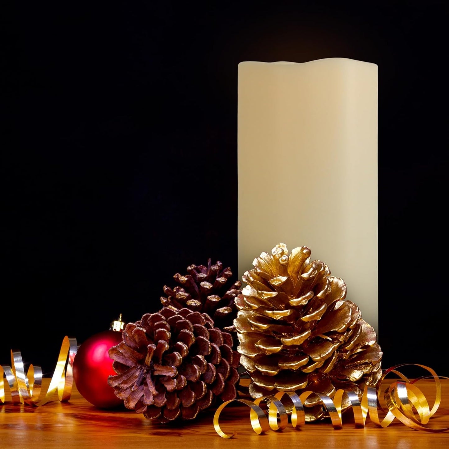 4" x 8" Waterproof Outdoor Flameless Candles with Remote and Timer, Battery Operated LED Flickering Plastic Pillar Candles for Lantern, Wedding, Porch, Ivory, Pack of 1