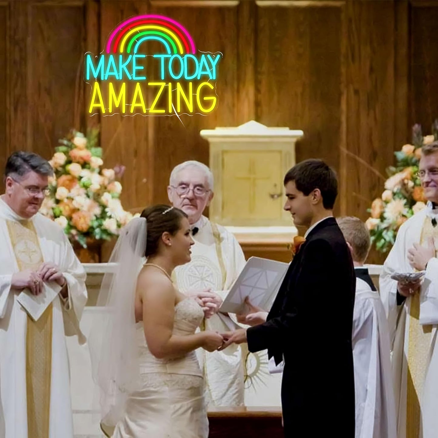 Make Today Amazing Neon Sign Wall Decor Dimmable Rainbow Neon Light USB Powered Motivational Word Led Light Sign for Bedroom Classroom Cafe Bar Birthday Party Wedding