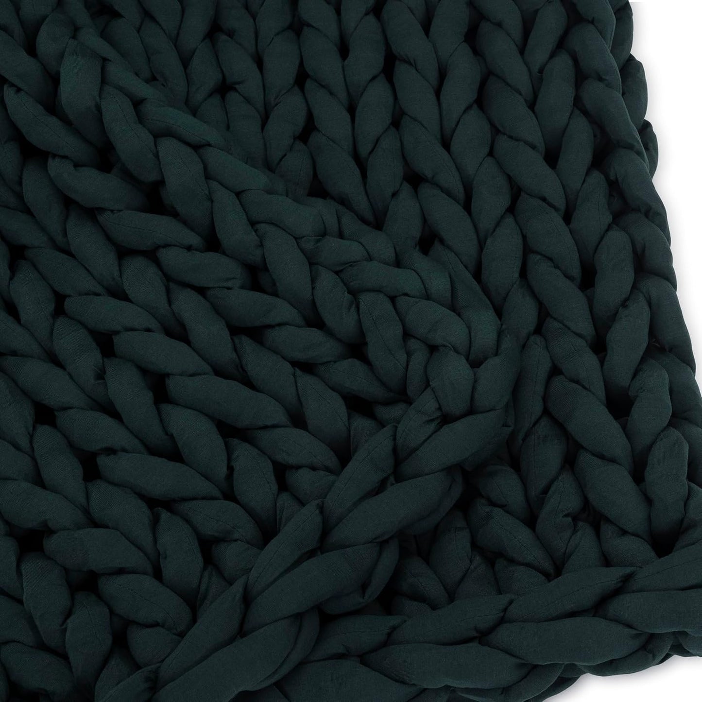 Nuzzie Chunky Knit Weighted Blanket - Breathable, Cooling, Hand Made Knit Throw Blanket for Sleep - Machine Washable, Stylish Decor Design (Charcoal, Queen | 28lbs | 80"x80")