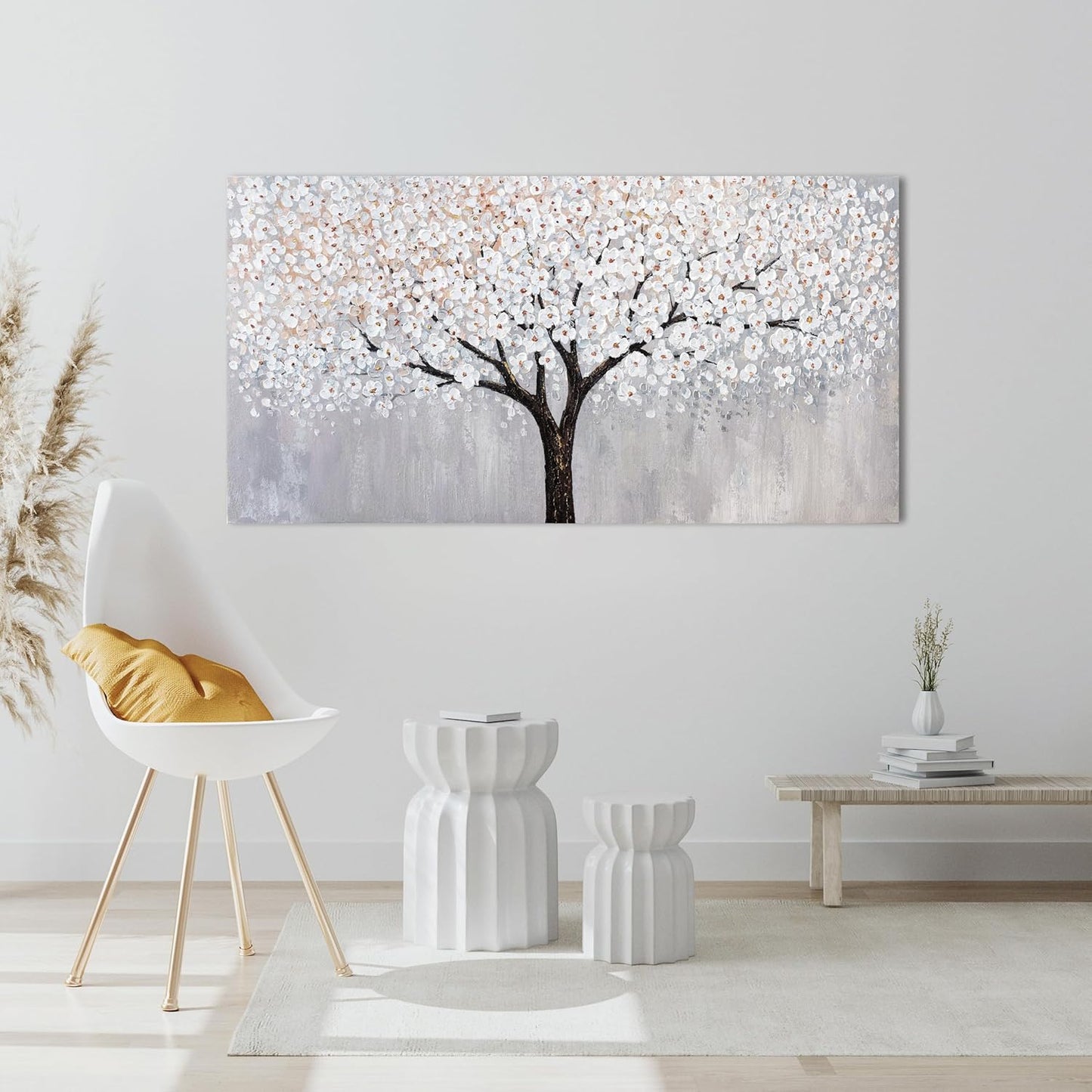 Canvas Wall Art Decor Artwork for Walls Tree of Life Wall Art for Living Room Vintage Black and White Wall Art Decor Tree Flower Wall Art Decorations Prints for Room Home Office Wall Decor 20"X40"