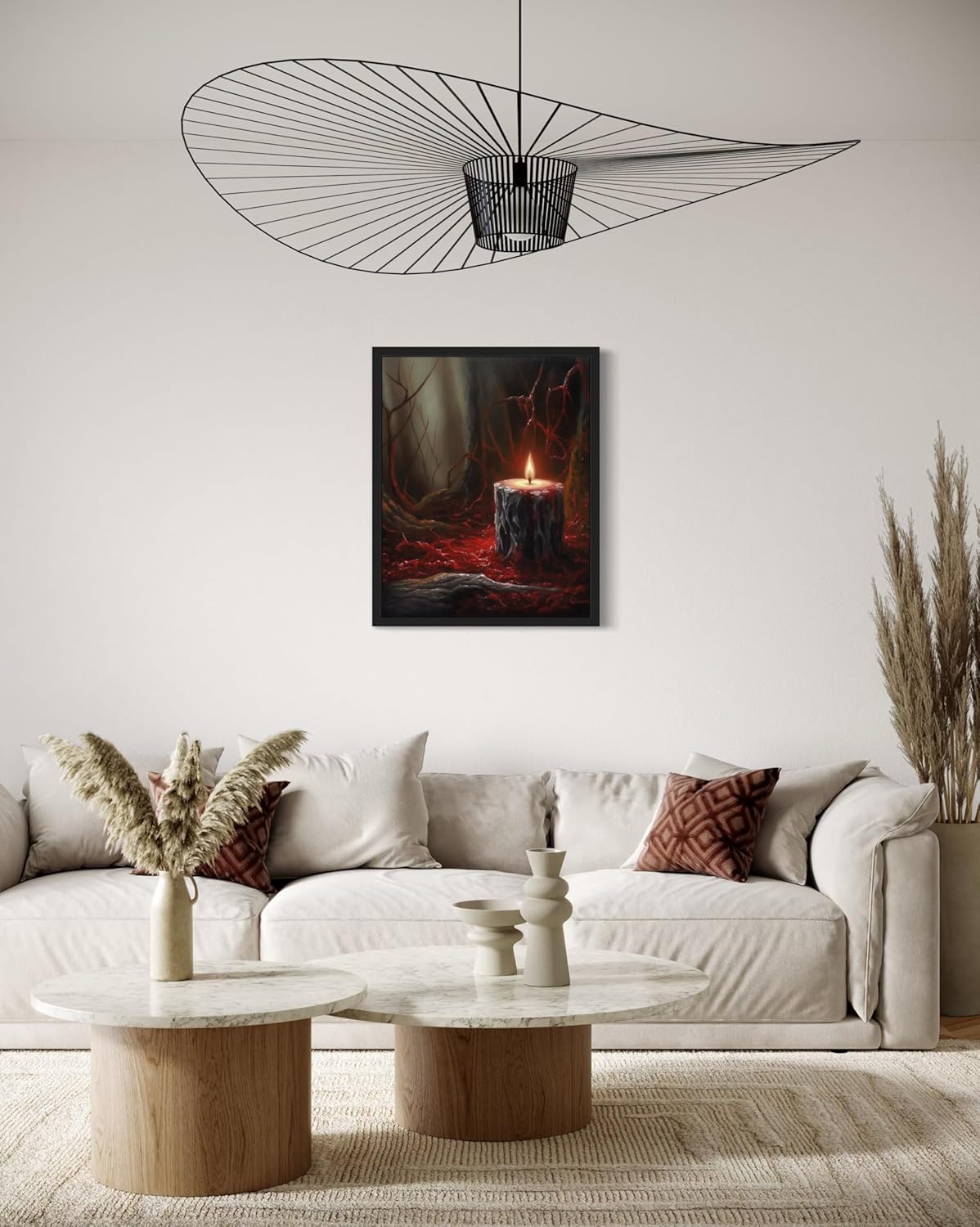 Gothic Candle Poster Art Print, Halloween Scary Vintage Wall Art Academia Spooky Painting Decoration for Horror Prints, Posters Bedroom Decor 89 (Gothic Candle, 11 x 14 inches, Unframed)