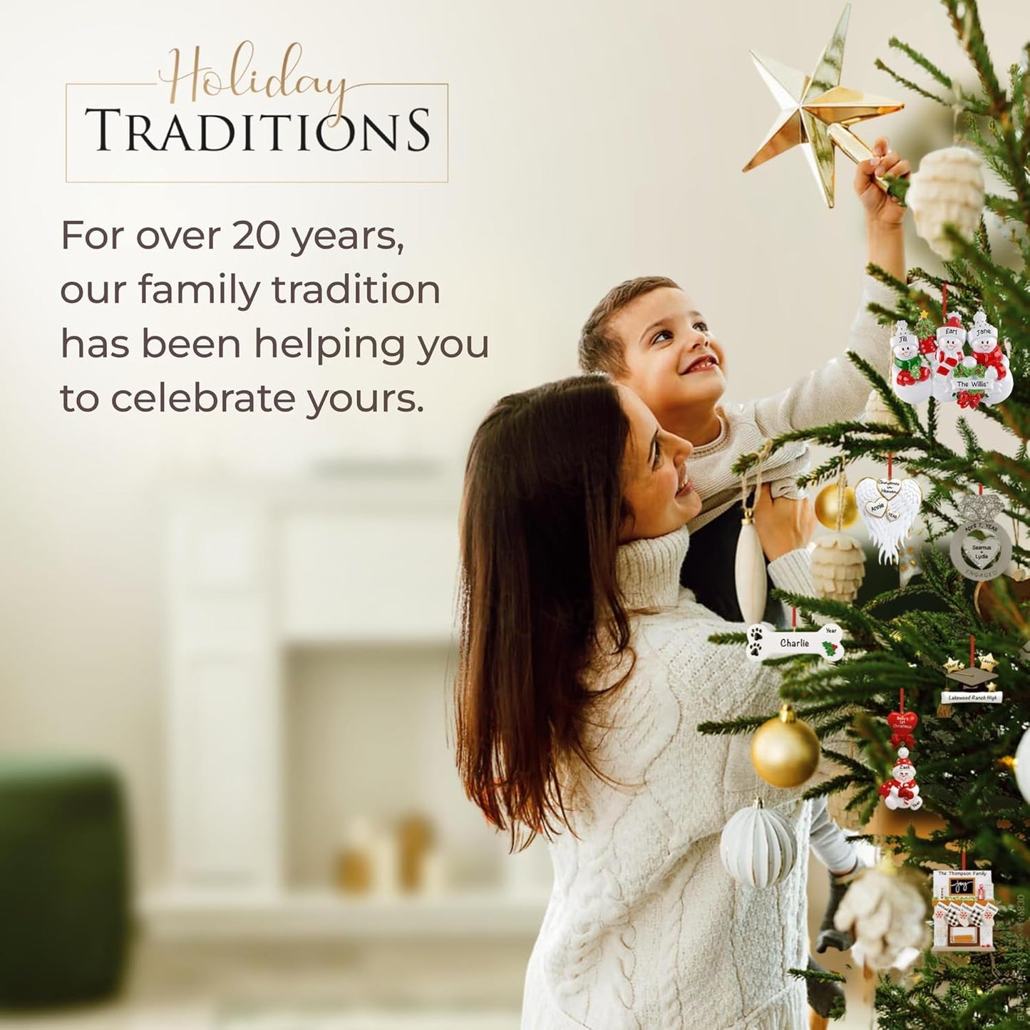 Personalized Large Family of 12 Ornament 2025 | Free 24h Customization | Laser Engraved Snowman Christmas Ornaments for Tree | Custom Gift Wrapped Festive Holiday Keepsake for Twelve Persons