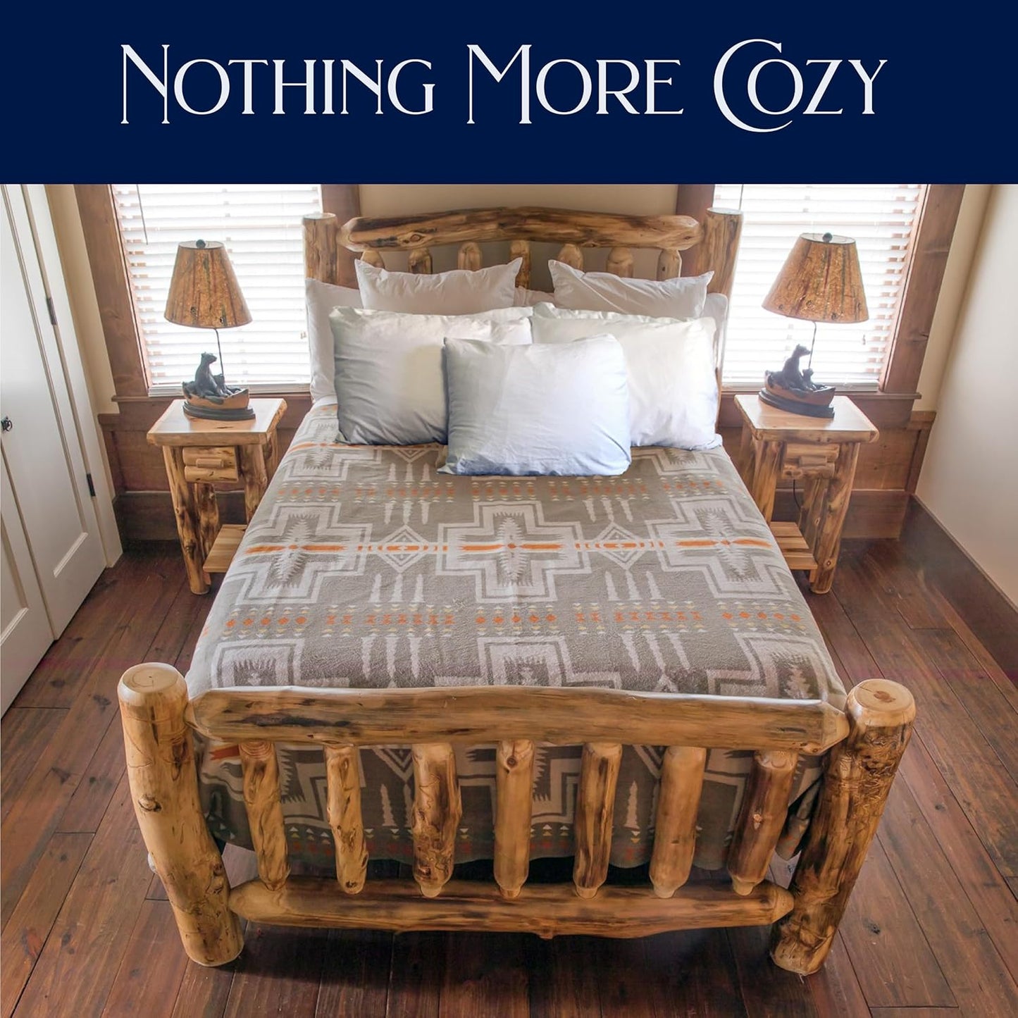 Beacon Blankets Southwestern Agawam Design Throw - 90" x 90" Blanket Only - Premium Plush Blanket Can be Used for Queen or King Size Bed