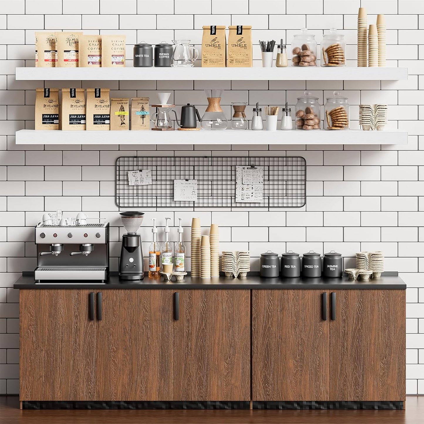 Heimlove 55 Inch Long Floating Shelves for Wall,9.3" Deep White Floating Shelves Set of 2,Large Display Shelf & Storage Shelf,Wall Mounted Shelves for Bedroom Living Room Kitchen Office