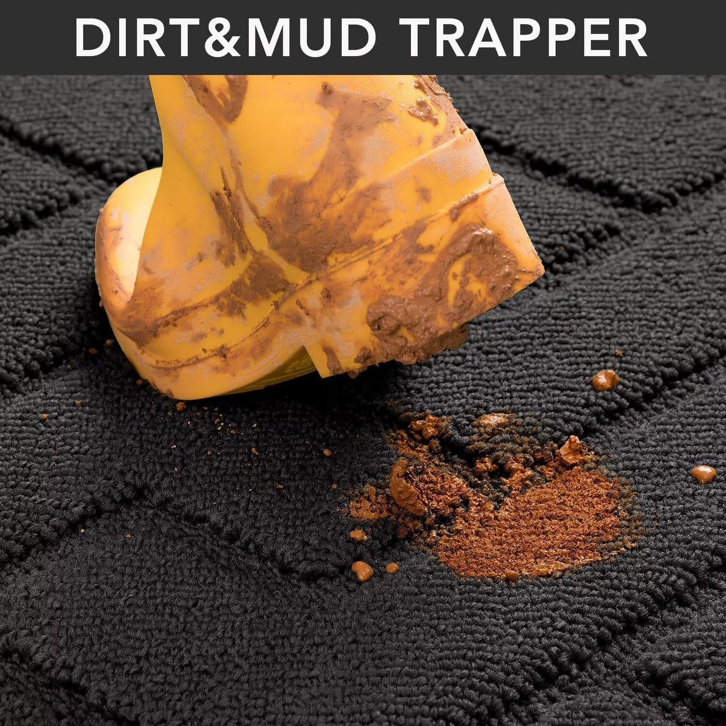 hicorfe Indoor Doormat,Front Back Door Mat Rubber Backing Non Slip Door Mats 47"x71" Absorbent Resist Dirt Entrance Doormat Inside Floor Mats for Entryway Washable Low-Profile (Charcoal)