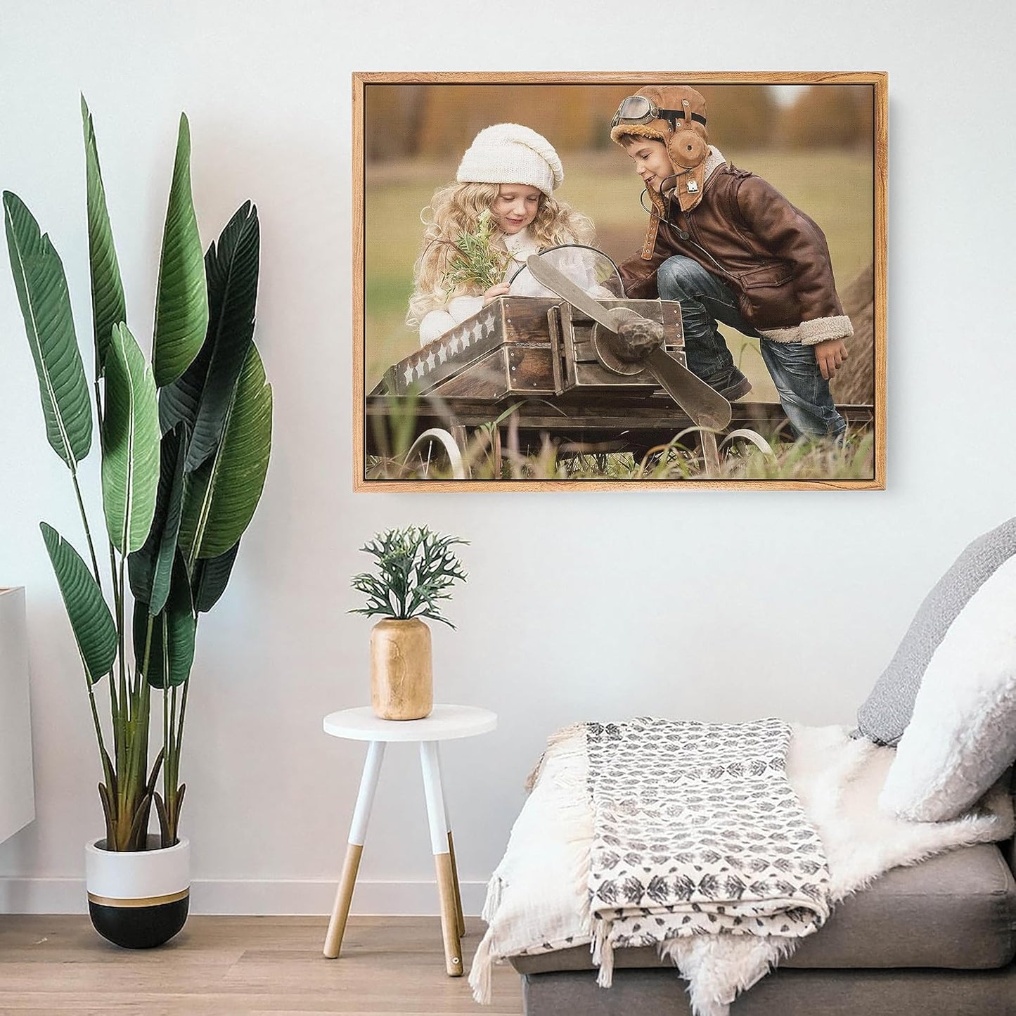 Personalized Custom Canvas Prints: Photo On Canvas (Light Brown, 16x20) Transform Your Photos into Stunning Framed Wall Art Digitally Printed Photo To Canvas Ideal for Home Decor, Gifts Keepsakes.