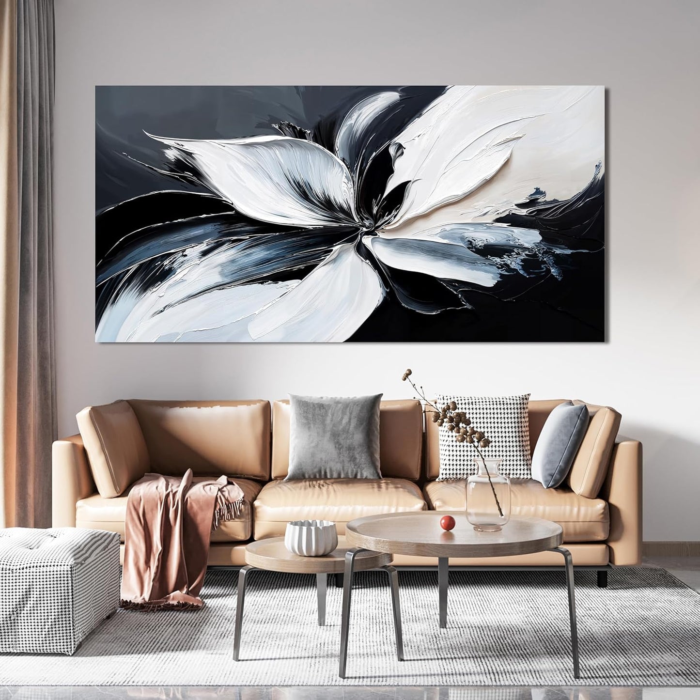 AIXMGSJS Canvas Wall Art Decor Large Modern Wall Art Black and White Wall Art Prints Abstract Canvas Art Wall Decor Wall Art Pictures for Living Room Artwork for Walls Home Office Decor 29" X 58"
