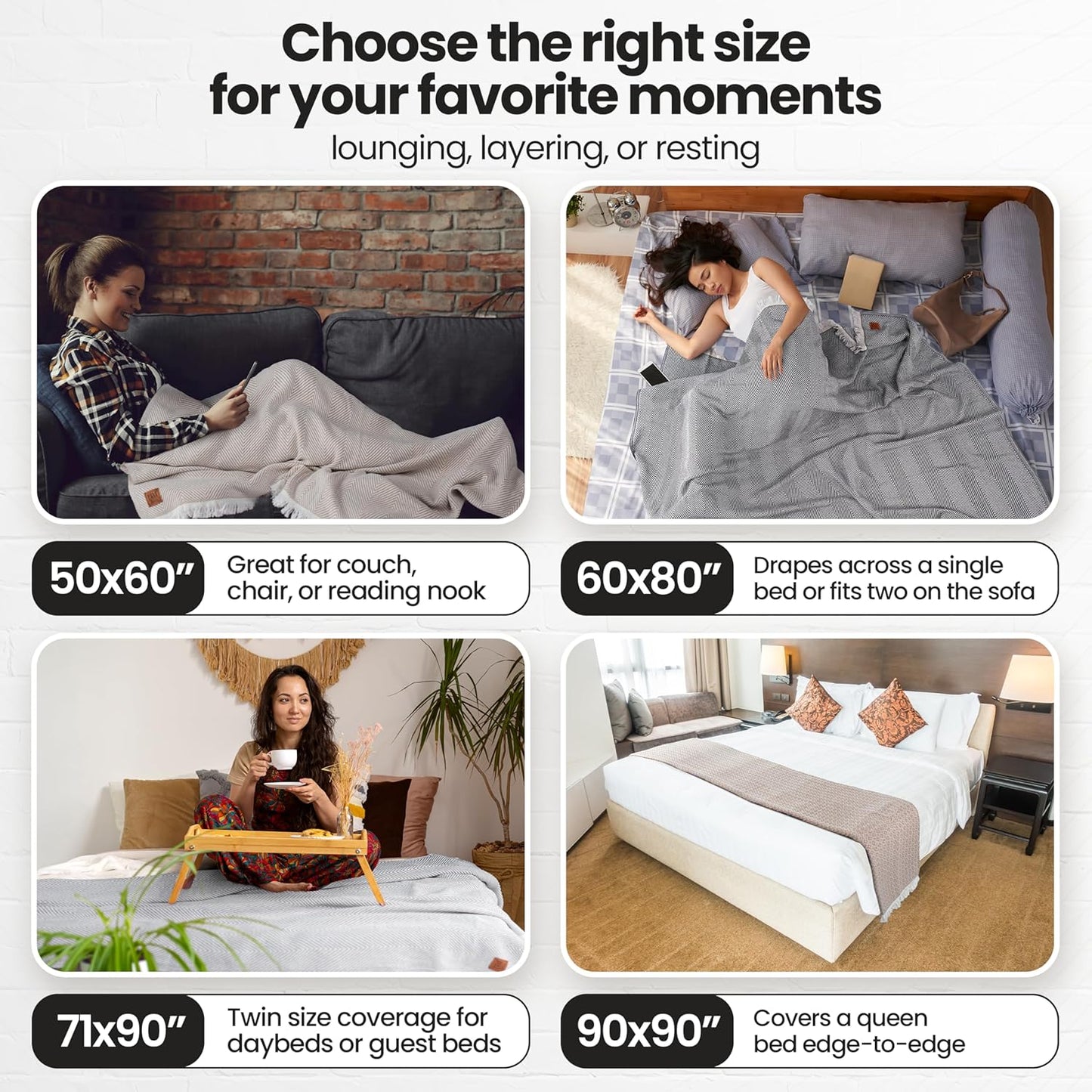 Gold Case Throw Blanket for Bed – 100% Recycled Turkish Cotton Bed Blanket – Decorative Throw Cotton Blankets for Living Room & Bedroom – Woven Twin Blankets – Vintage Beige – 71x90