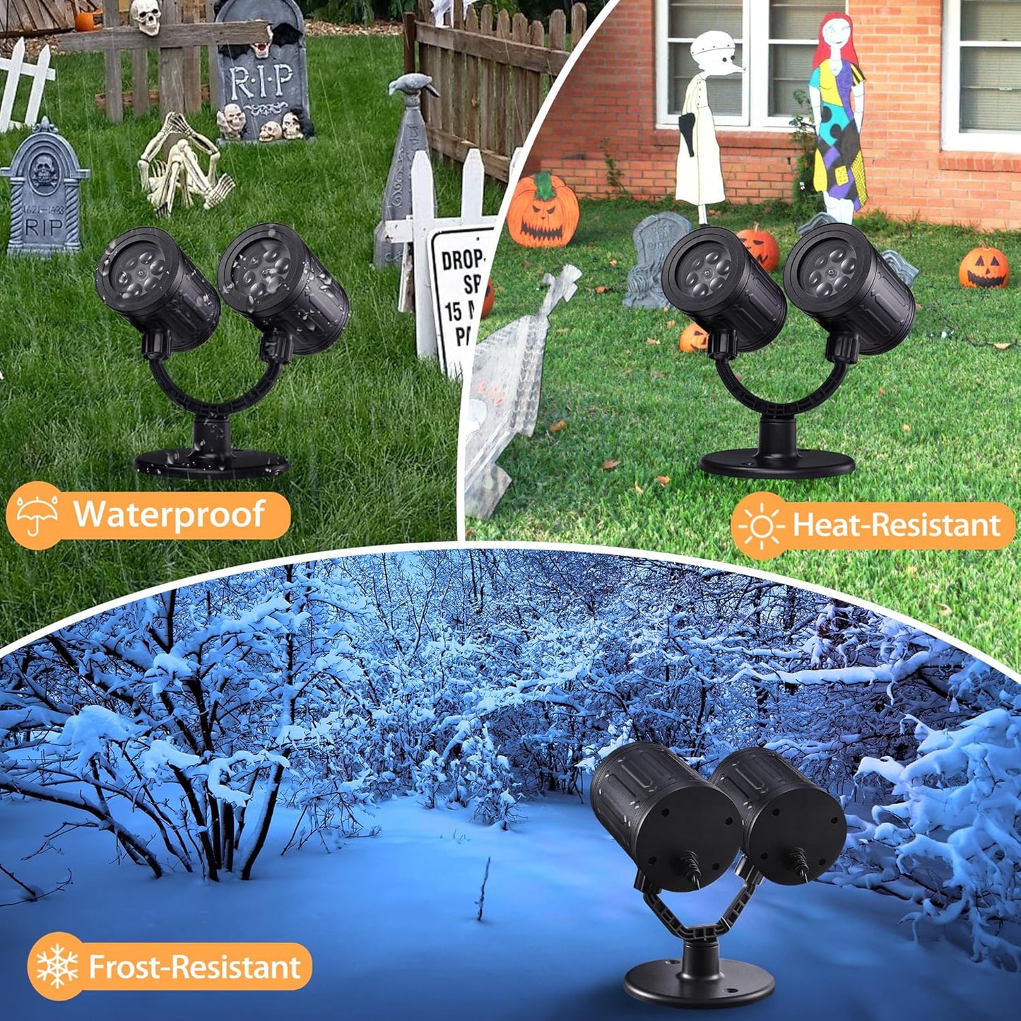 Halloween Lights Projector, Halloween Decorations Lighting Projector, with Timer Led Grey Evil Devil Eyes Light, for Holiday Party Garden Patio Yard Outdoor Indoor Landscape Decor