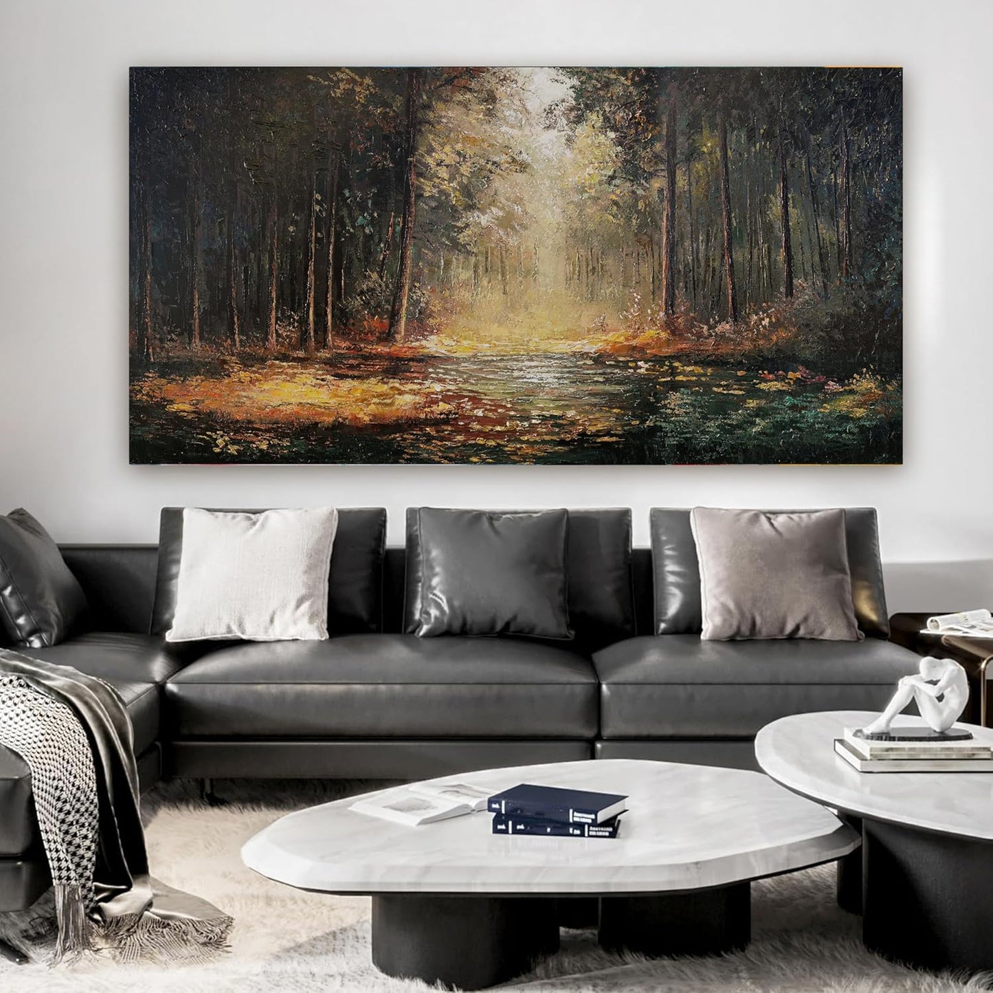 Canvas Wall Art Decor Large Wall Art Pictures for Living Room Landscape Natural Wall Art Decor Canvas Art Wall Decor Yellow Forest Wall Art Prints Art Work for Home Office Room Wall Decor 29" x 58"