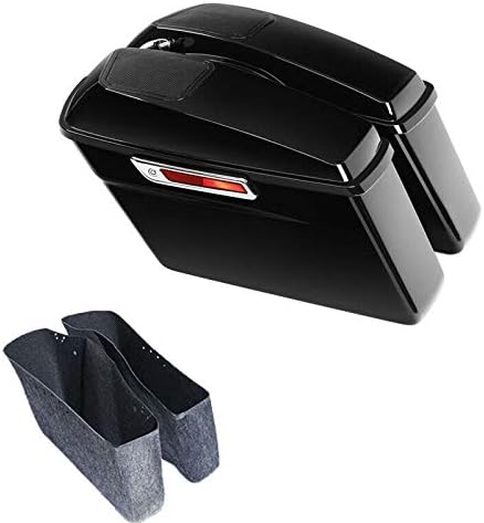 Green-L Vivid Black Hard Saddlebags with 6x9 Cut Out Speaker Lids Fit for Harley Touring Road King Street Glide Electra Ultra 2014-2024