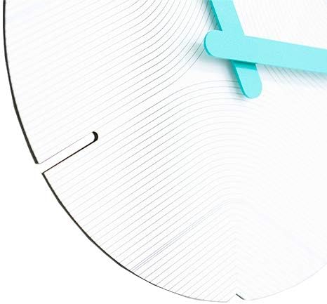 Stephanie Imports Modern Minimalist Hiding White & Teal Green Silent Wall Clock