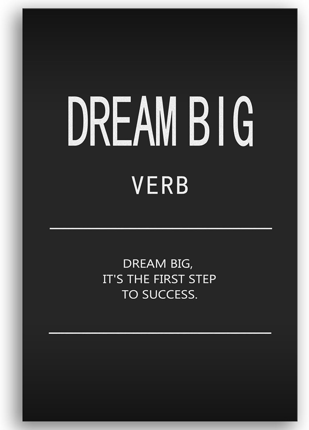 Motivational Canvas Wall Art Inspirational Dream Big Verb Posters Painting Quotes Wall Decor Office Wall Art Pictures Wall Decor Positive Affirmations Home Living Room Framed[12" W X 18" H]