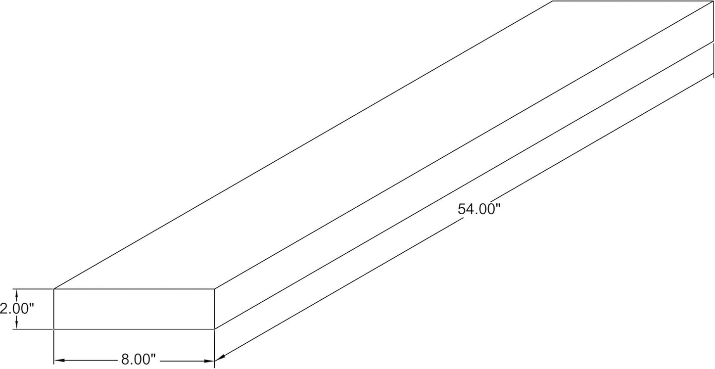 Joel's Antiques 54 Inch Wooden Floating Shelves for Wall - 54x8x2 in - Made of Natural Wood - Long Heavy Duty Wall Shelves - Made in USA NO TARIFFS - Perfect for Living Room, Kitchen - Mocha