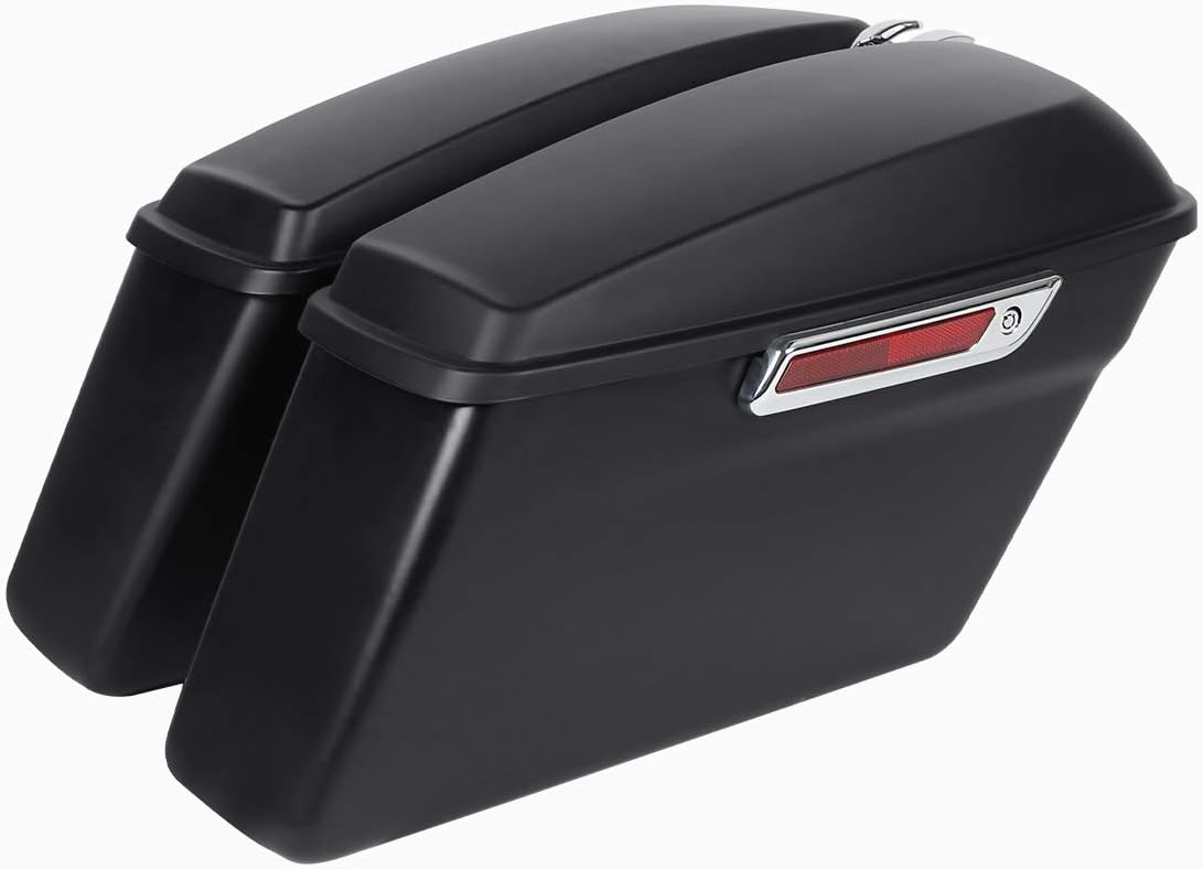 XFMT Matte Black Motorcycle Saddlebags Hard Saddle Bags W/Chrome Conversion Bracket For Harley Softail Heritage Deluxe 1984-2017