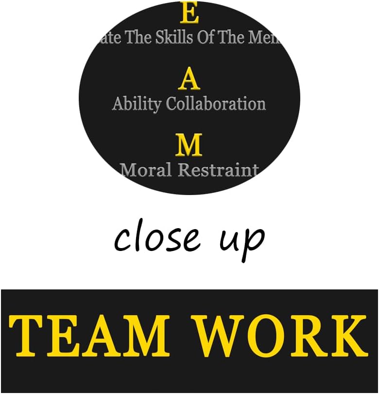 Motivational Wall Decor Team Work Enterprise Poster Inspirational Quotes Canvas Poster for Company Office Group Bedroom Living Room Printed Artwork Framed Ready to Hang [12" W X 18" H]