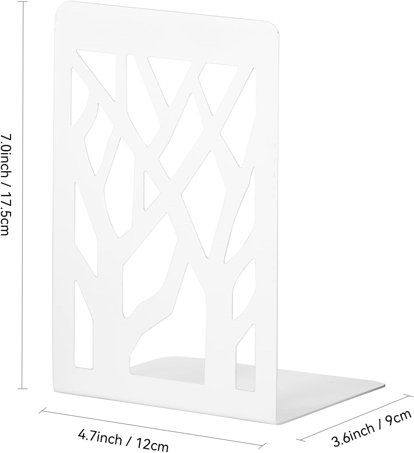 Book Ends, Bookends, Bookends for Shelves, Bookend, Book Ends for Heavy Books, White Metal Book Shelf Holder Home Decorative, Book Stoppers for Shelves, Bookend Supports 4 Pair