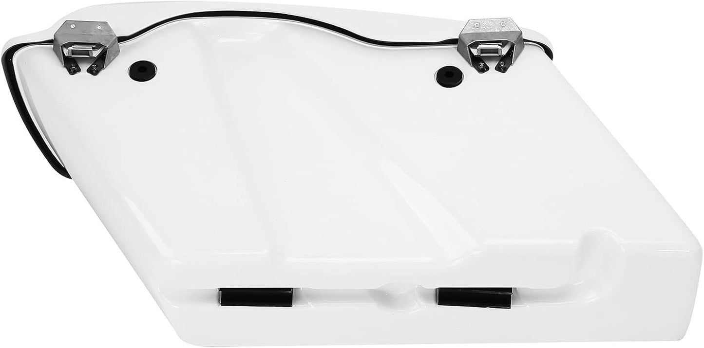 XFMT Motorcycle White Hard Saddlebags Saddle Bags Trunk W/Lids & Chrome Latches For Harley Touring Road King Street Glide Road Glide Electra Glide 1994-2013