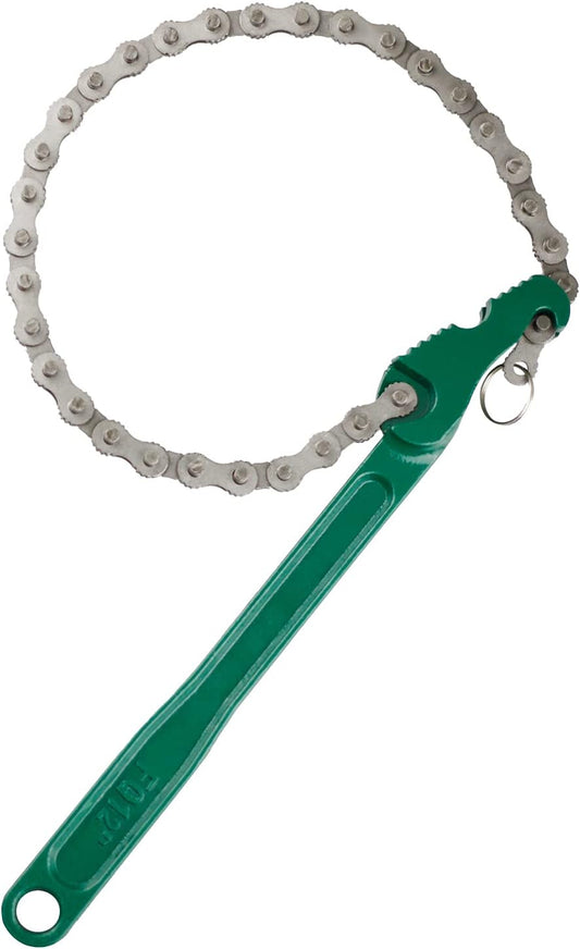 12 Inch Sturdy Carbon Steel Adjustable Heavy Duty Ratcheting Chain Oil Filter Wrench Reversible Chain Style Pipe Fitter With Multi-Purpose