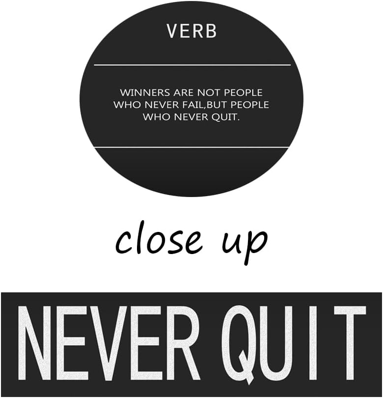 Never Quit Verb Posters Inspirational Wall Art Office Wall Decor Motivational Quotes Pictures Inspirational Canvas Painting Prints Artwork Modern Home Decor Living Room Framed[30" W X 40" H]