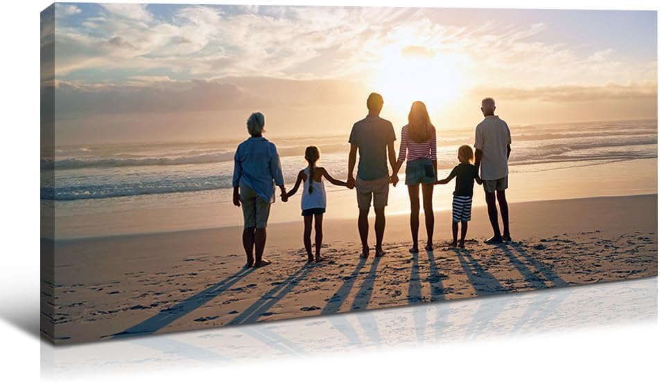 Wewejia Custom Canvas Prints with Your Photos 48x24inch, Upload your Travel Pictures/Photos - Custom Personalized Canvas Photo Gifts Wedding Family Wedding Baby Pets Home Decor