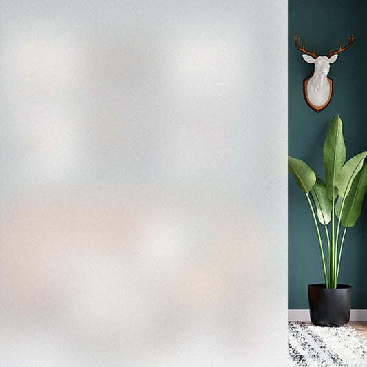 HIDBEA Frosted Window Privacy Film - Non Adhesive Static Cling Glass Stickers Sun UV Blocking Heat Control Door Covering Decals for Home Office, 35.4 x 196.8 Inch