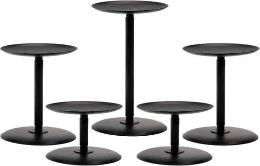 Homemory Holloween Candle Holders for Pillar Candles Set of 5 (Black)
