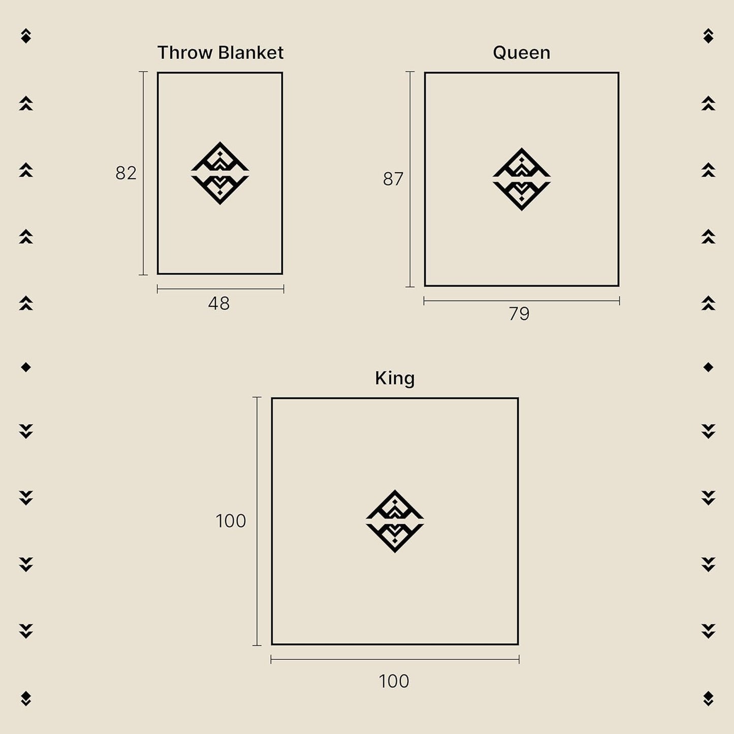 Inca Aztec Throw, Queen, King Blanket | Southwest Indian Navajo Boho Style | Native Cover for Camping, Bedding, Couch, Vanlife | Faux Alpaca, Lightweight, Hypoallergenic (Obsidian Black, King)