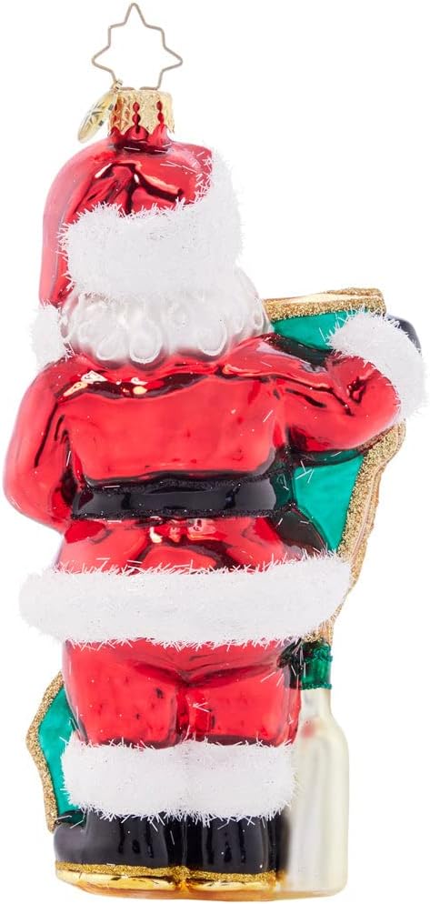Christopher Radko Hand-Crafted European Glass Christmas Decorative Ornament, Cali Claus
