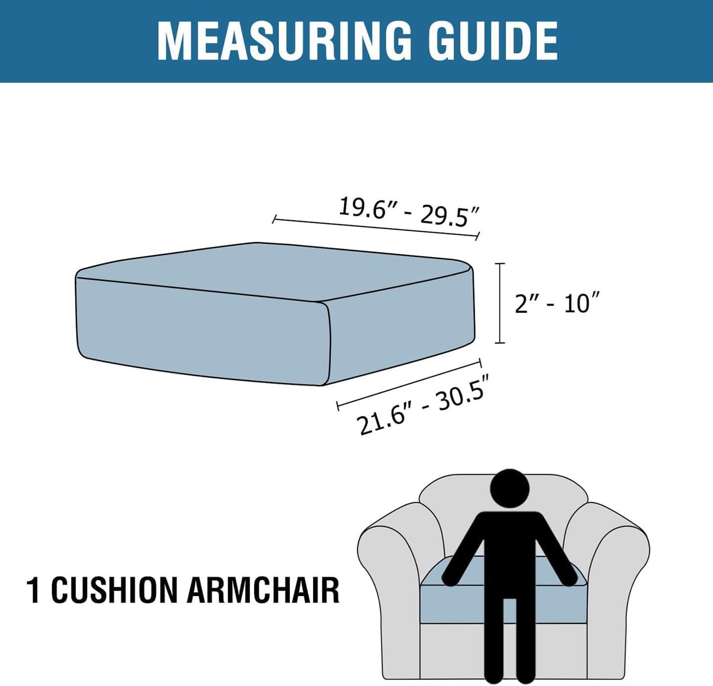 H.VERSAILTEX Velvet Stretch Couch Cushion Cover Plush Cushion Slipcover for Chair Cushion Furniture Protector Seat Cushion Sofa Cover (1 Piece Armchair Cushion Covers, Oatmeal)