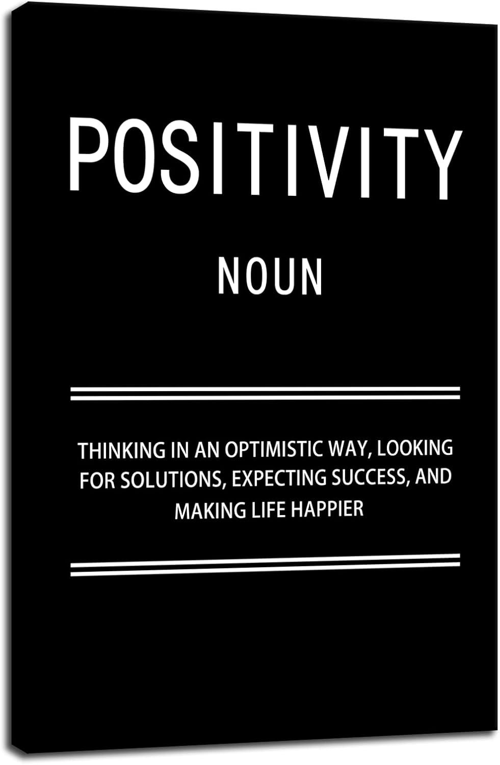 Positivity Noun Motivational Poster Canvas Wall Art Inspirational Picture Painting Modern Inspiring Positive Artwork for Home Living Room Bedroom Gym Office wall Decor Ready to Hang [12''W x 18''H]