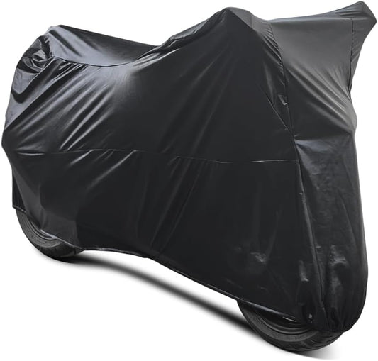 Motorcycle Cover Soft Stretch Waterproof Motor Cover Dustproof Durable Motorbike Cover for Indoor and Outdoor, 116 inches