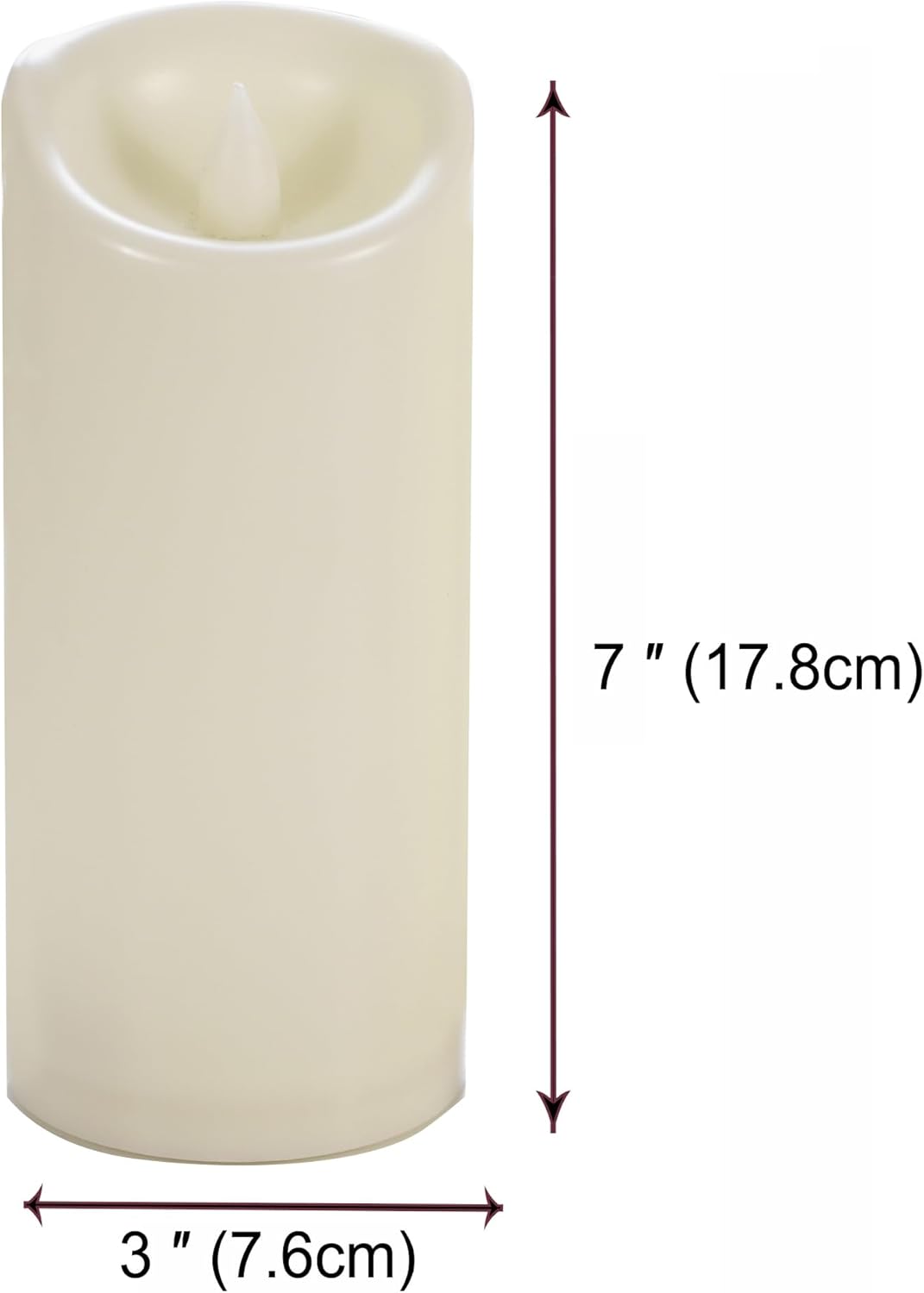 CANDLE CHOICE Waterproof Outdoor Battery Operated Flameless Candles with Timer Flickering Plastic Resin Electric LED Pillar Lights for Lantern Patio Garden Wedding Party Decorations 3x7 Inches 2 Pack